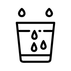 Outline icon of a glass with falling water drops futuristic silhouette vector transparent icon