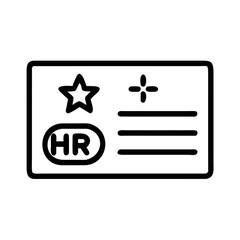 Outline icon of an HR identification badge with star futuristic silhouette vector transparent icon