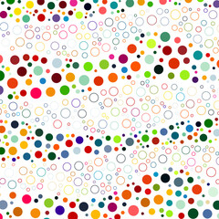 Obraz premium Colorful circles and rings create a vibrant and playful abstract pattern on a white background