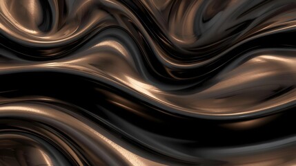Bronze and Black Metallic Fluid Wave Texture