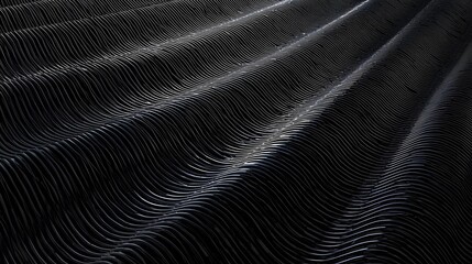 Black Metallic Wave Abstract Background