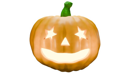 Pumpkin Jack O’Lantern – Star Eyes Face (Transparent PNG)