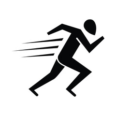 Running Man Fast Motion Icon Isolated on White Background