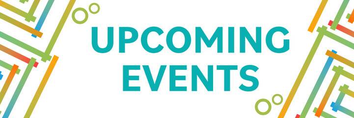 Upcoming Events Colorful Squares Borders Elements Horizontal 