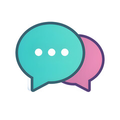 Colorful Chat Bubble Icon on format png