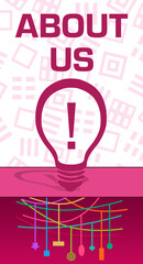 About Us Pink Bulb Texture Text Vertical 