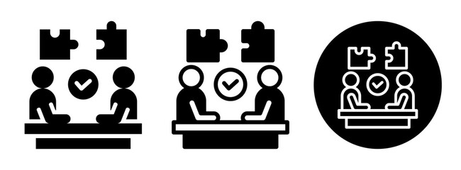 Joint Effort Icon Collection Glyph & Mixed Style