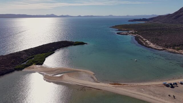 Aerial view of El Reques&oacute;n beach in Baja California Sur, Mexico.