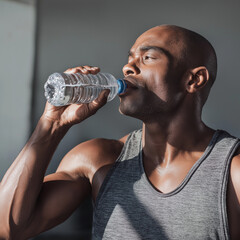  Athlete refreshing with water after exercise