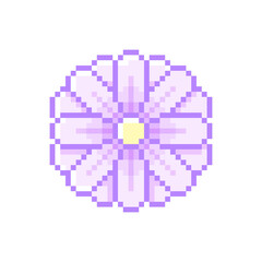 ピクセルアートな紫のお花アイコン⭐︎PNG