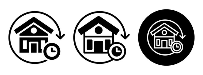Short Term Rental Icon Collection Glyph & Mixed Style