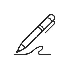 Obraz premium Elegant pen writing a flowing line, perfect for creative projects, educational materials, and professional branding needing a touch of sophistication