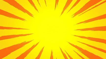 A dynamic pop art design with radial lines, perfect for energy, action, and exciting announcements. Generative Ai.