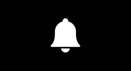 white bell icon in black background 