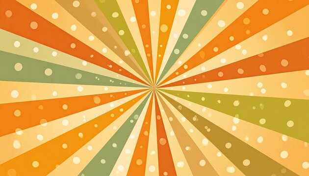 Retro radial background with stripes and dots