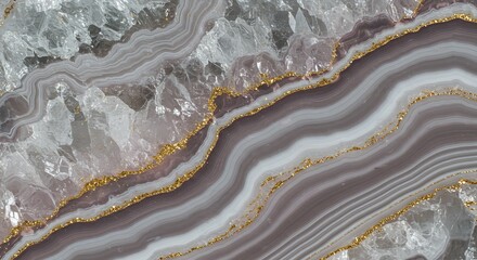 Stunning agate geode slice with shimmering gold accents and crystal formations