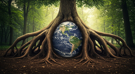 Tree Roots Forming Earth