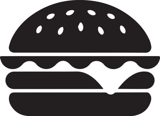 Vector art of black hamburger icon