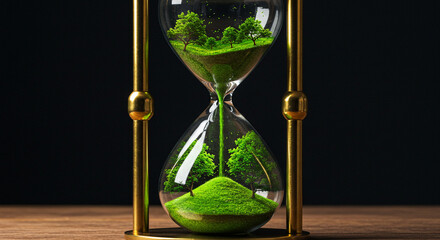 Hourglass with Forest Sand