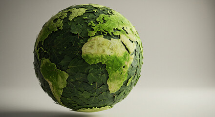 Globe Made of Leaves