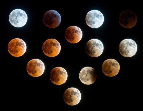 Lunar eclipse phases in a heart shape