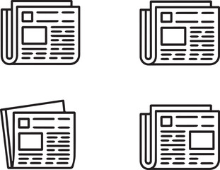 Vector art of four newspaper icons on a light gray background