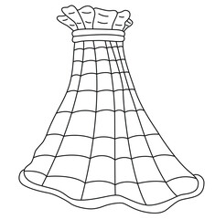 Cute cartoon hand drawn vector towel outline.