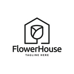 Fototapeta premium Minimalist simple rose house logo icon