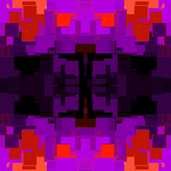 Abstract kaleidoscope symmetrical digital artwork, forming a kaleidoscopic geometric tunnel with pixelated depth and futuristic vibes