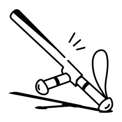 A drawing style icon showing baton
