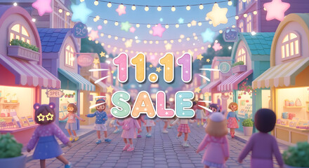 Obraz premium Urban Graffiti Deisgn 11.11 Sale Luxury Shopping Banner, Elegant Black and Gold 11.11 Sale Promotion