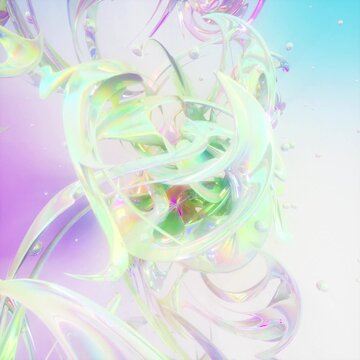 pastel rainbow metalheart y2k abstract animation