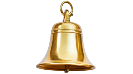 Shiny Golden Bell isolated on a transparent background