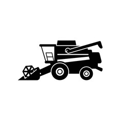 Agricultural Harvesting Machine Silhouette.