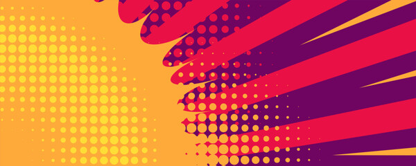 Colorful comic abstract vector background with dots and grid pattern