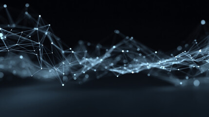 Abstract Dark Tech Background with Flowing Network Lines, Creating a Futuristic and Dynamic Visual Representation of Digital Connectivity