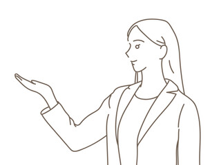 イラスト　女性　手　