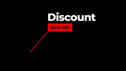 Discount callout up to 10 percent title animation transparent background