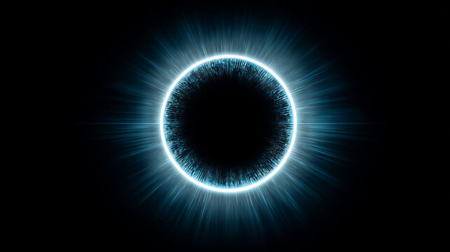 Ring Light Effect with Iris Scanner Technology Illuminating External Design in a Sleek Black Background