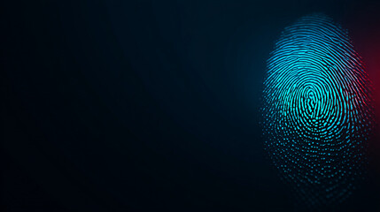 Glossy Dark Background with Illuminated Fingerprint Gradient Displaying Intricate Details and Modern Aesthetic for Technology and Security Themes