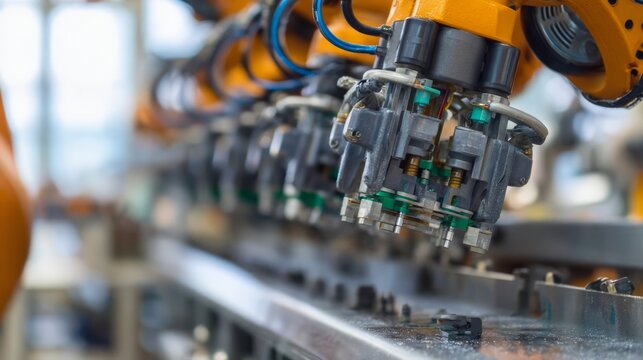 Industrial Robotic Arms in Automated Assembly Line Process