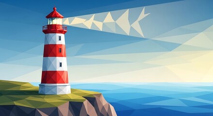 Polygon Lighthouse at Coast.