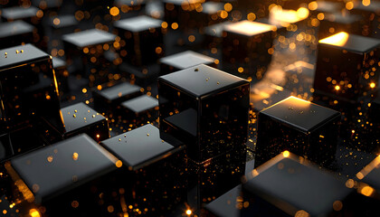 Abstract 3d geometric background with cubes. Used for black friday