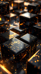 Abstract 3d geometric background with cubes. Used for black friday