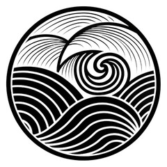 Abstract black and white vector illustration