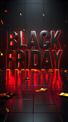 Black friday black background with text