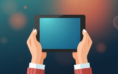 Hands holding digital tablet. High quality