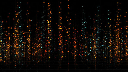 Abstract Representation of Luminous Tiny Points Arranged in a Vector Database Pattern Against a Black Background