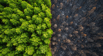 Green vs Burned Forest Contrast