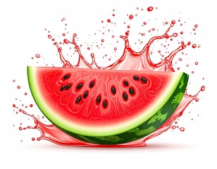 Watermelon slice exploding in juice splash (1)